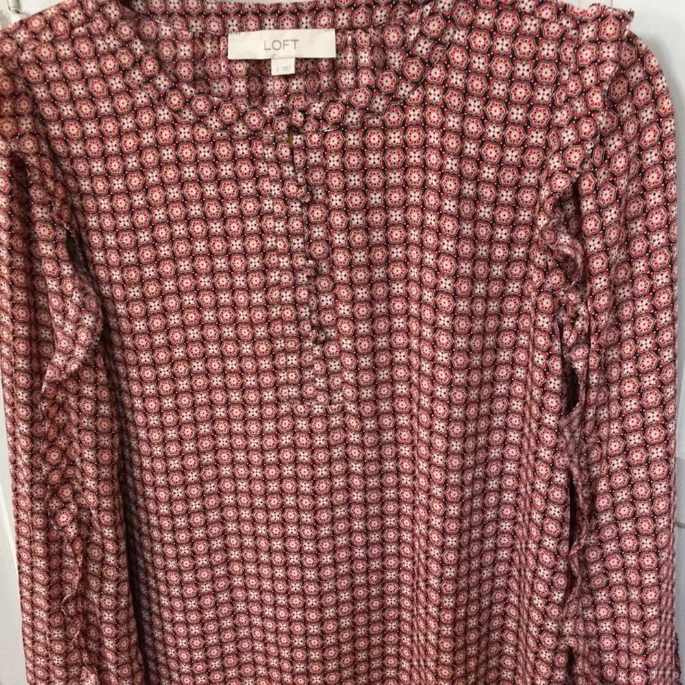 LOFT Long Sleeve Tunic With Ruffle - Picture 10 of 13